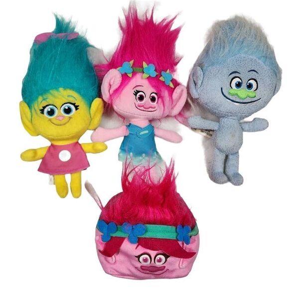 Hasbro Girls Trolls Dreamworks Plushy Dolls Bundle - Picture 1 of 7